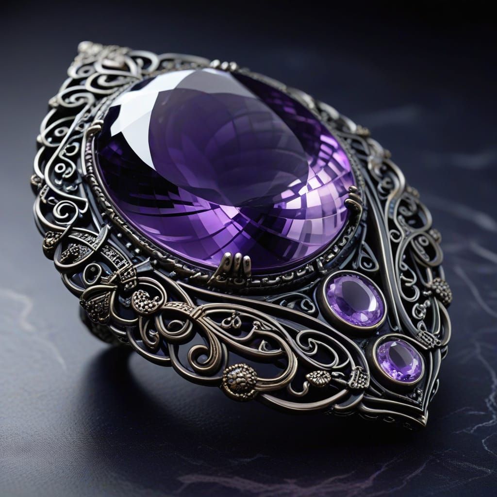 Amethyst Broach  by @Arrelie