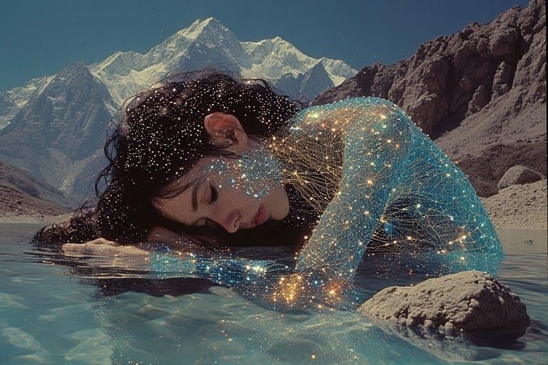 under a  majestic mountain range