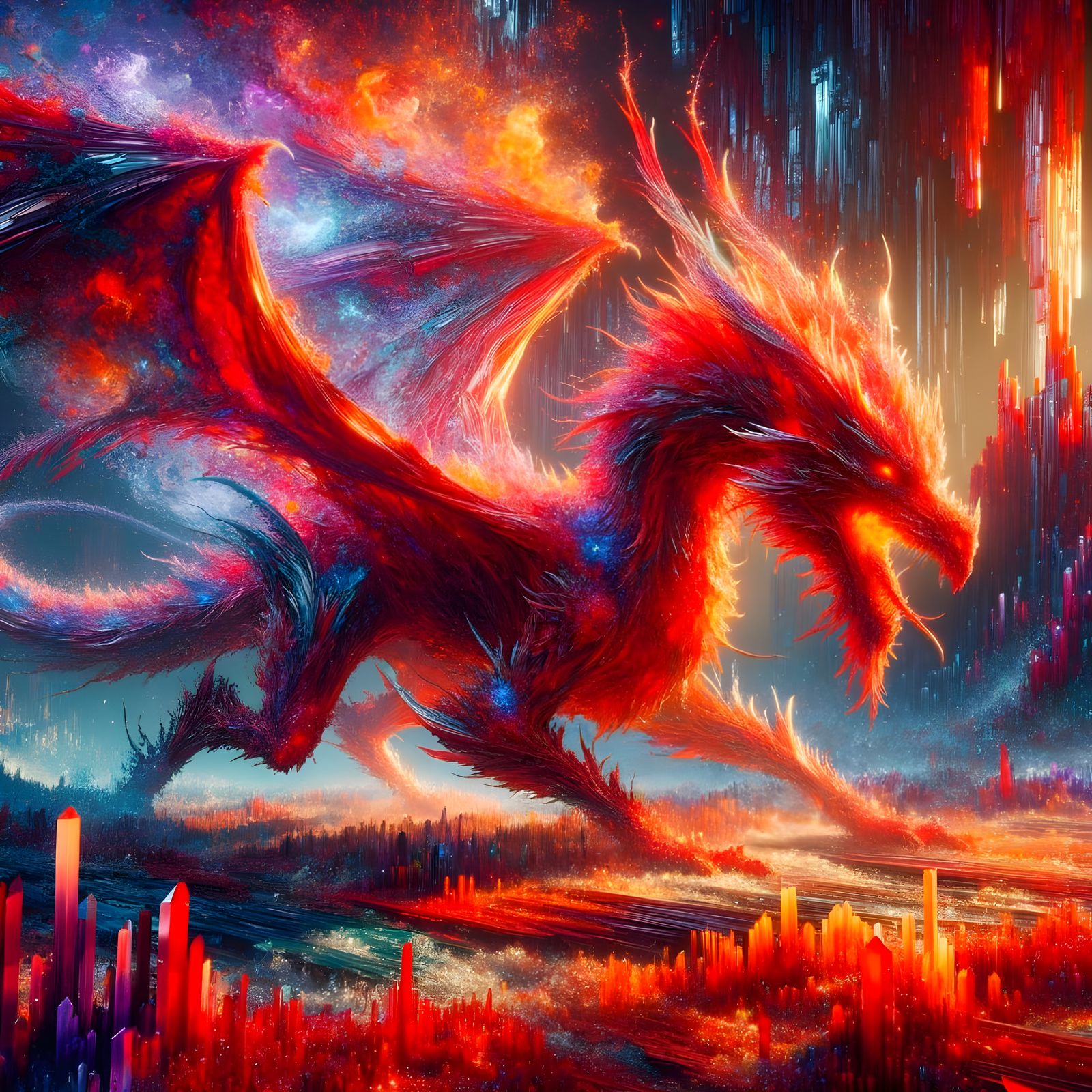 Dreamscape Dragon DALL-E 3  by @StonerMechPilot