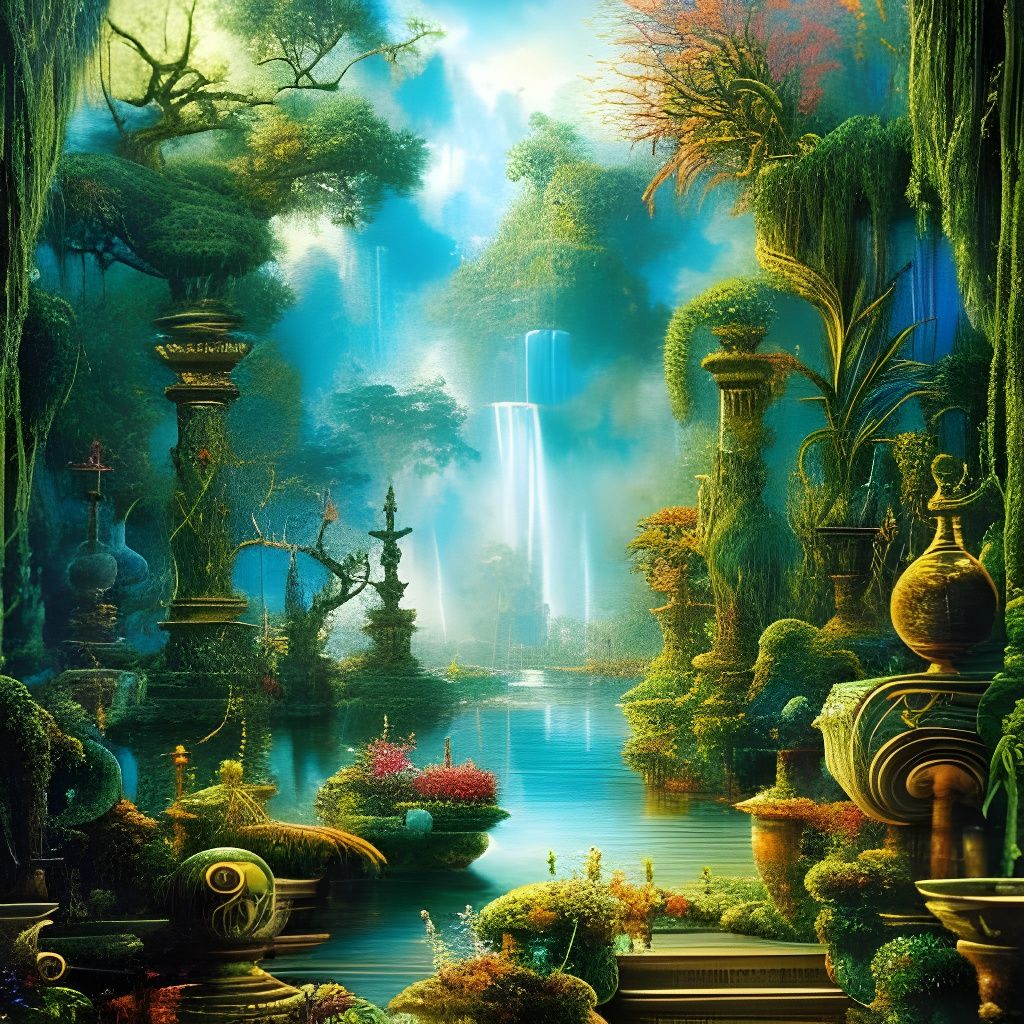 Water Garden - AI Generated Artwork - NightCafe Creator