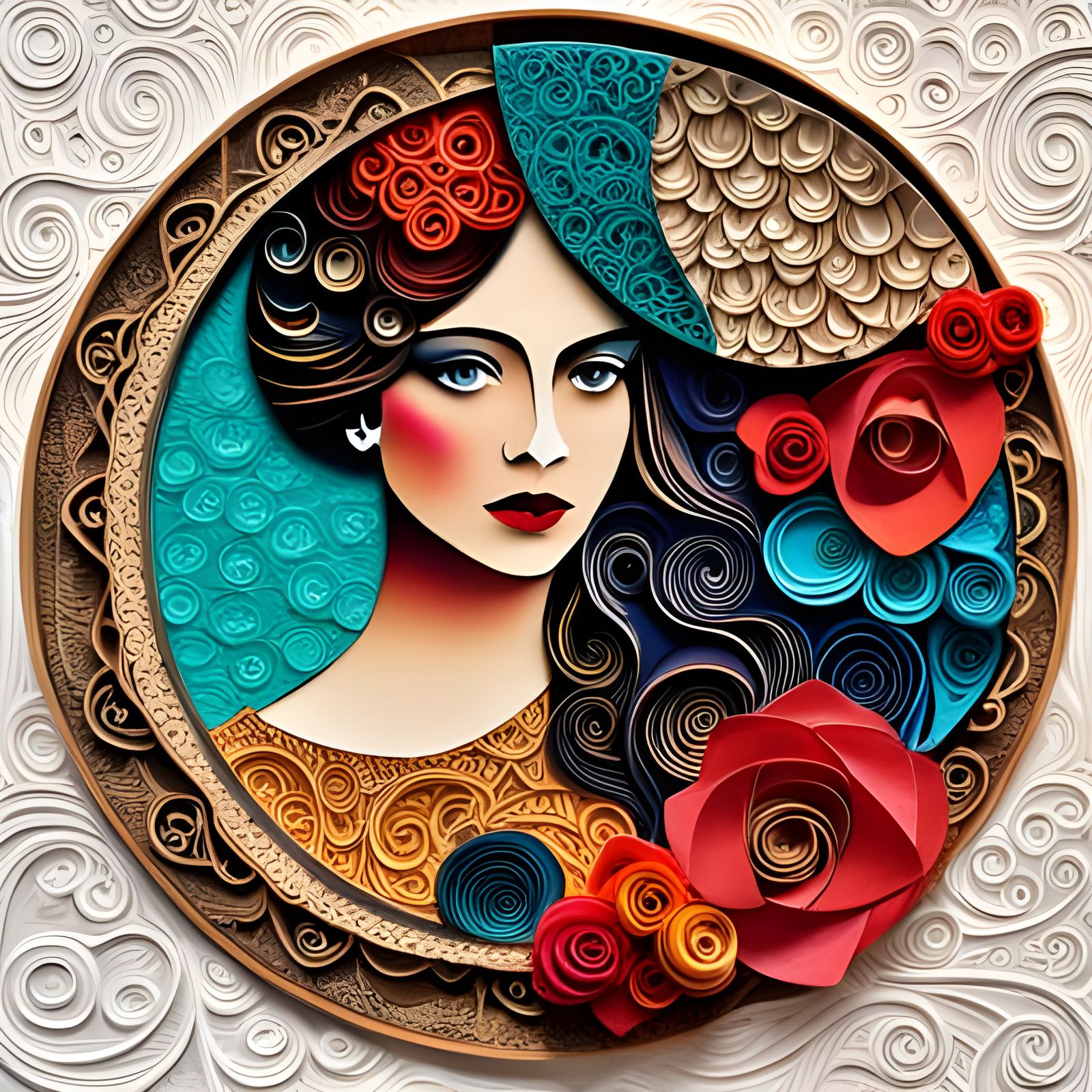 The beautiful girl collage art  by @Persian Digital Art