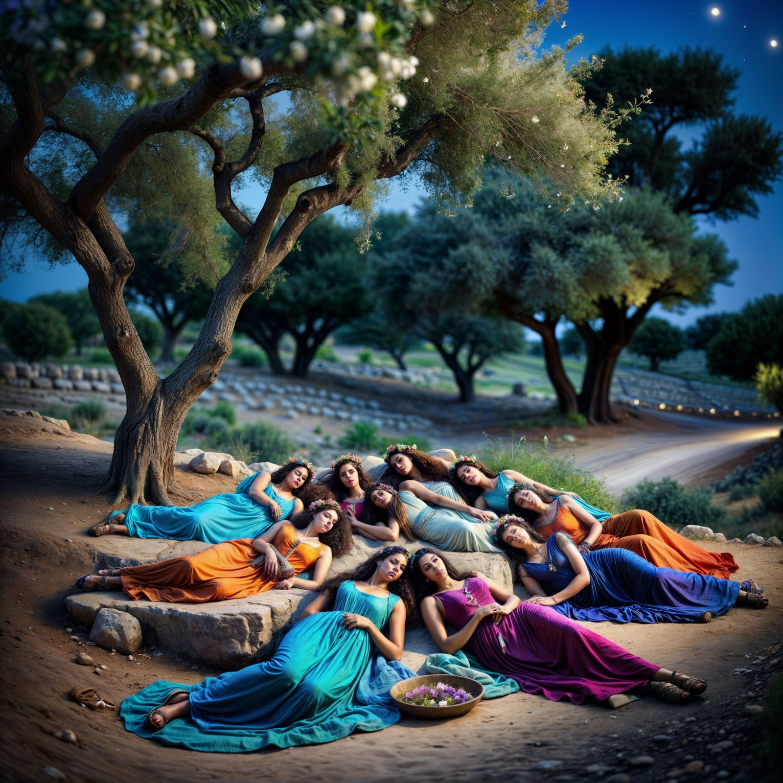 While the bridegroom was delayed they all slept