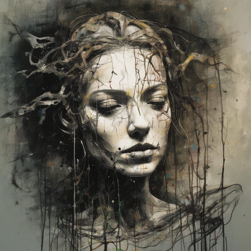 Monochromatic portrait.