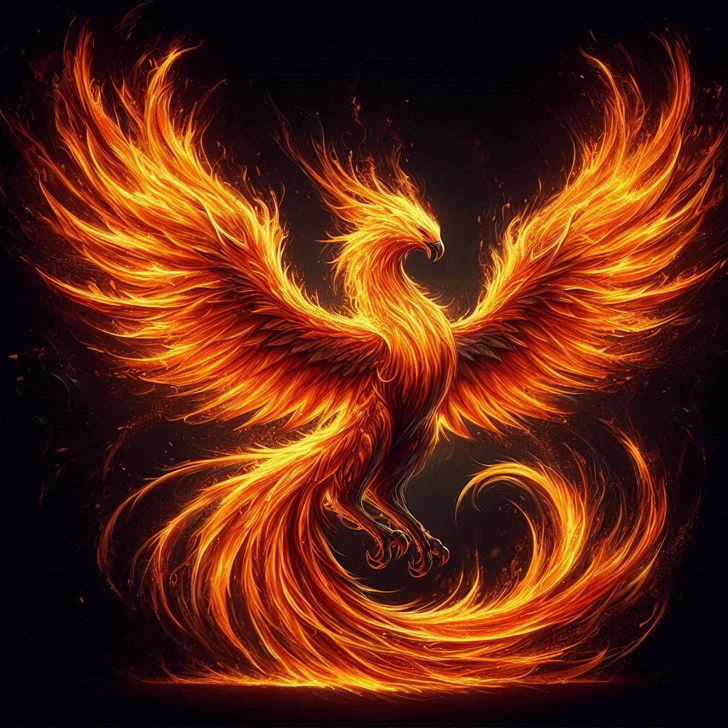 A phoenix composed entirely of flames 3