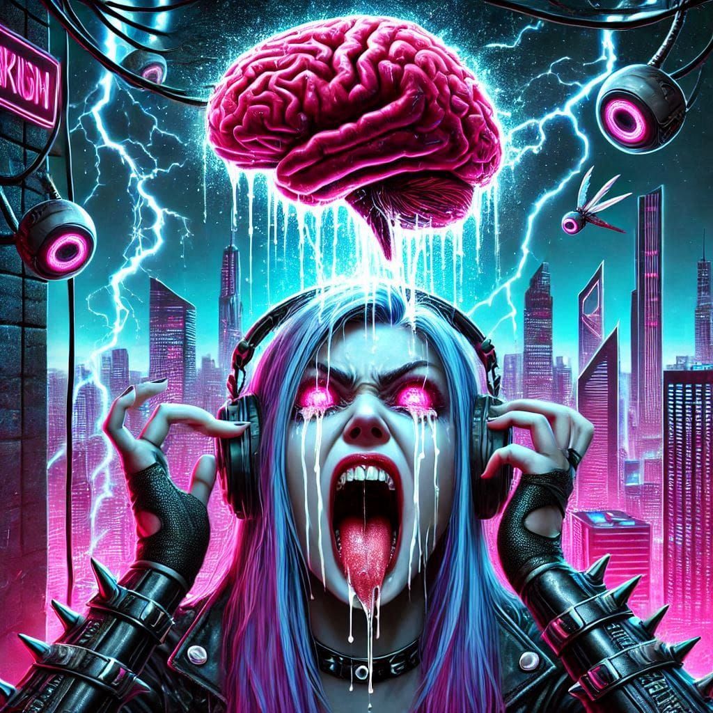 Cyberpunk crazy brain
