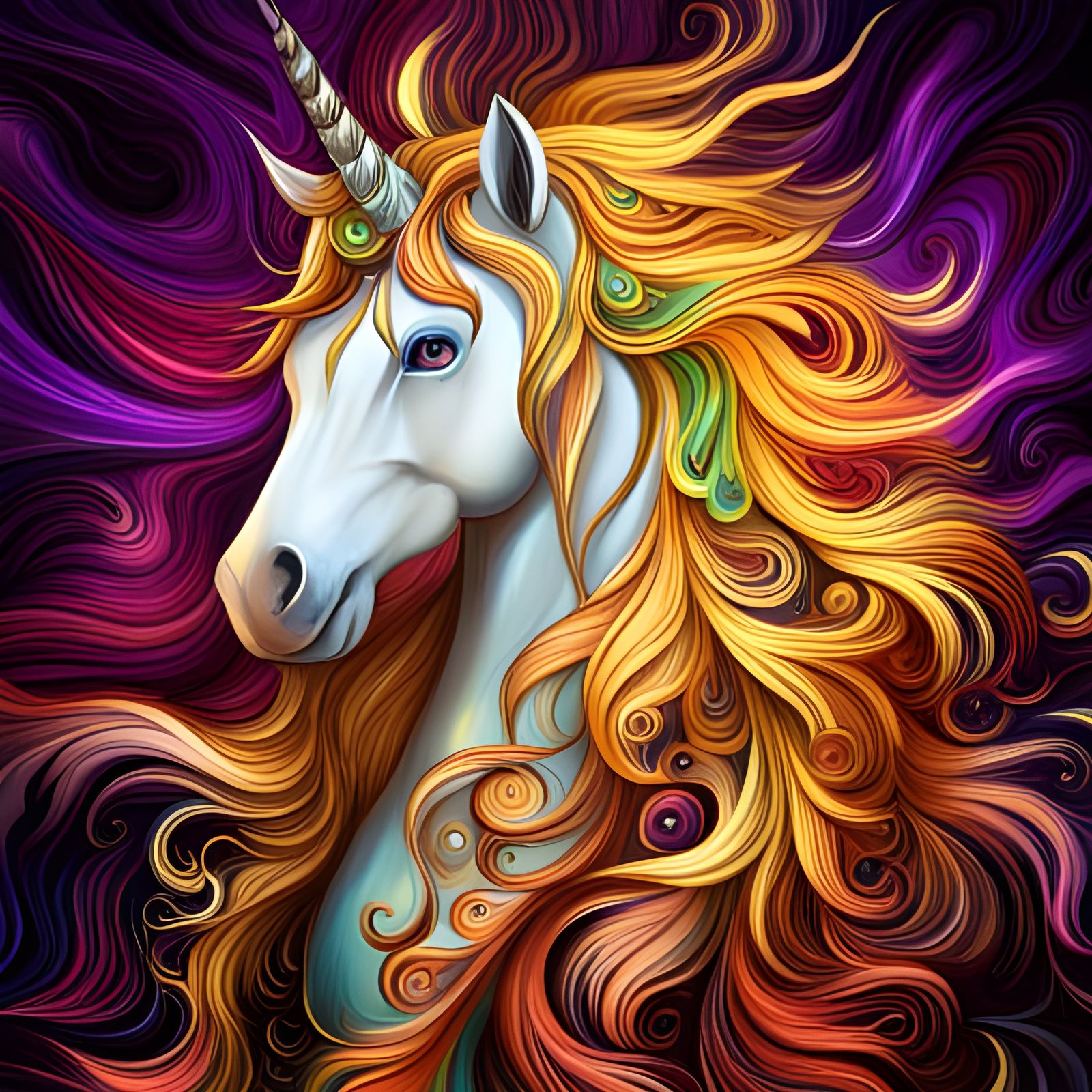 Hippie unicorn - AI Generated Artwork - NightCafe Creator