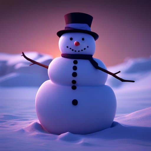 Premium AI Image  A realistic snowman builder set apart against a