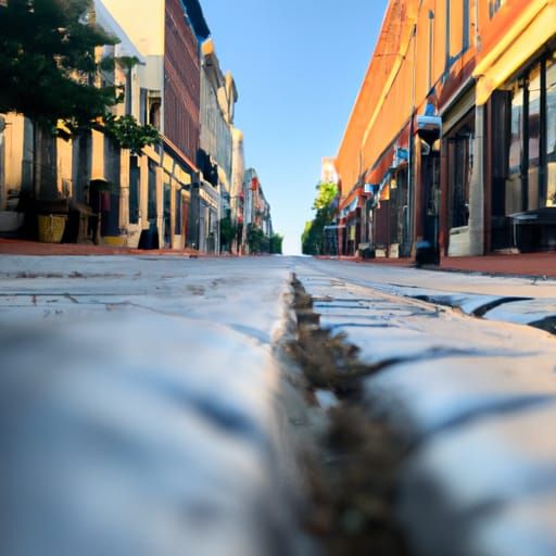 Looking down a city street