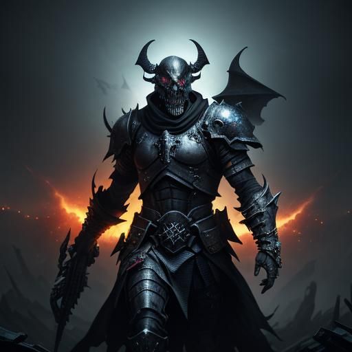 mythical warrior deathknight yellow lime masked stars starfield comet