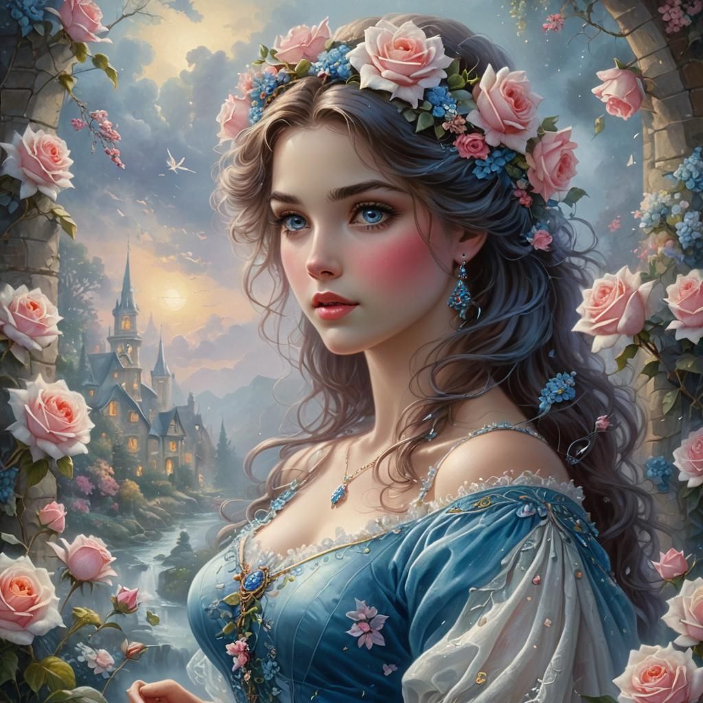 Femme aux roses.