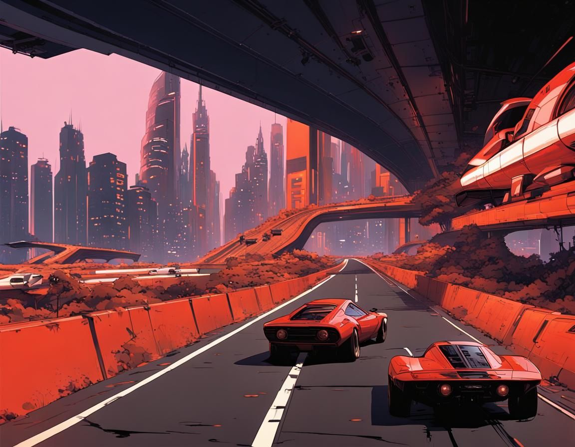 16k resolution, art inspired by Syd Mead's visionary futuris...