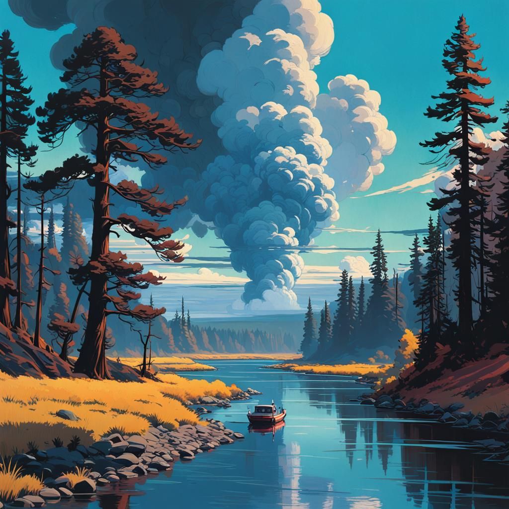 Epic Fantasy Landscape in Matte Painting Style