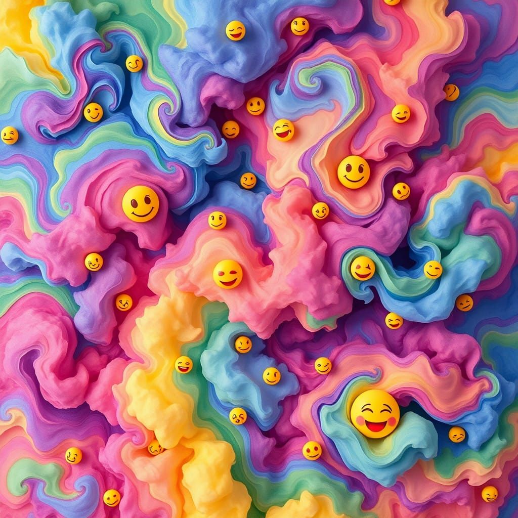 Ethereal Dance of Colorful Clouds