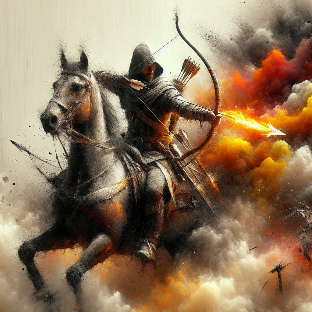 Horseback Archery   by @Finn