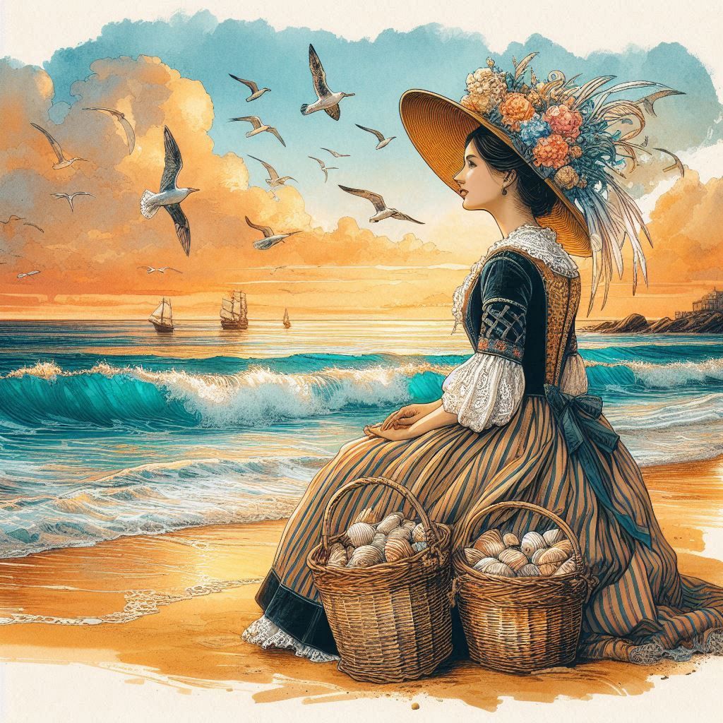 Breton shell fisherwoman