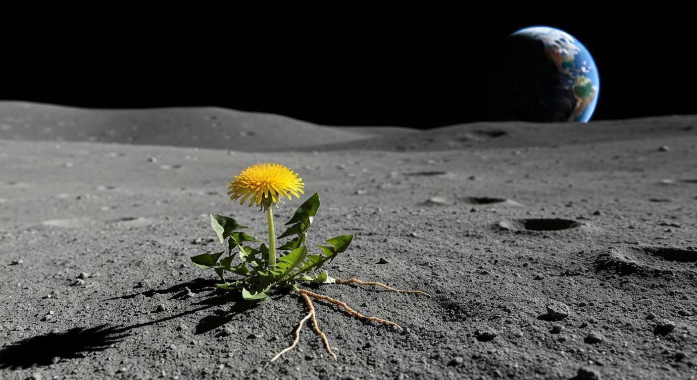 Dandelion on the Moon.  by @BaudouinVH