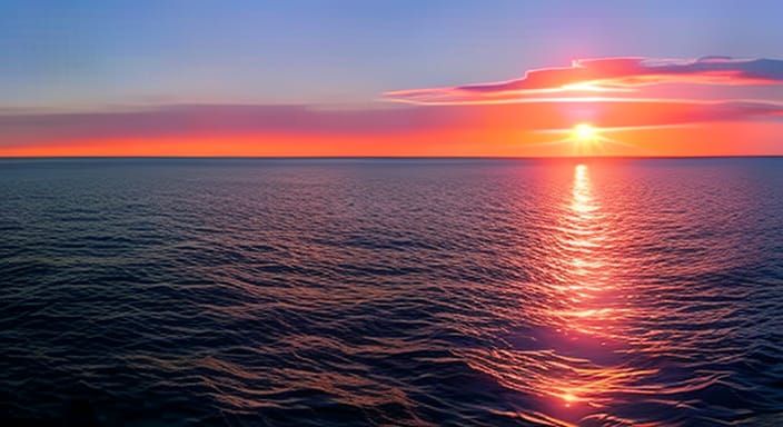Beautiful detailed Sunrise in the sea.