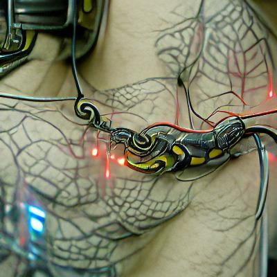 cyborg snake intricately detailed wires and circuit - AI Generated ...