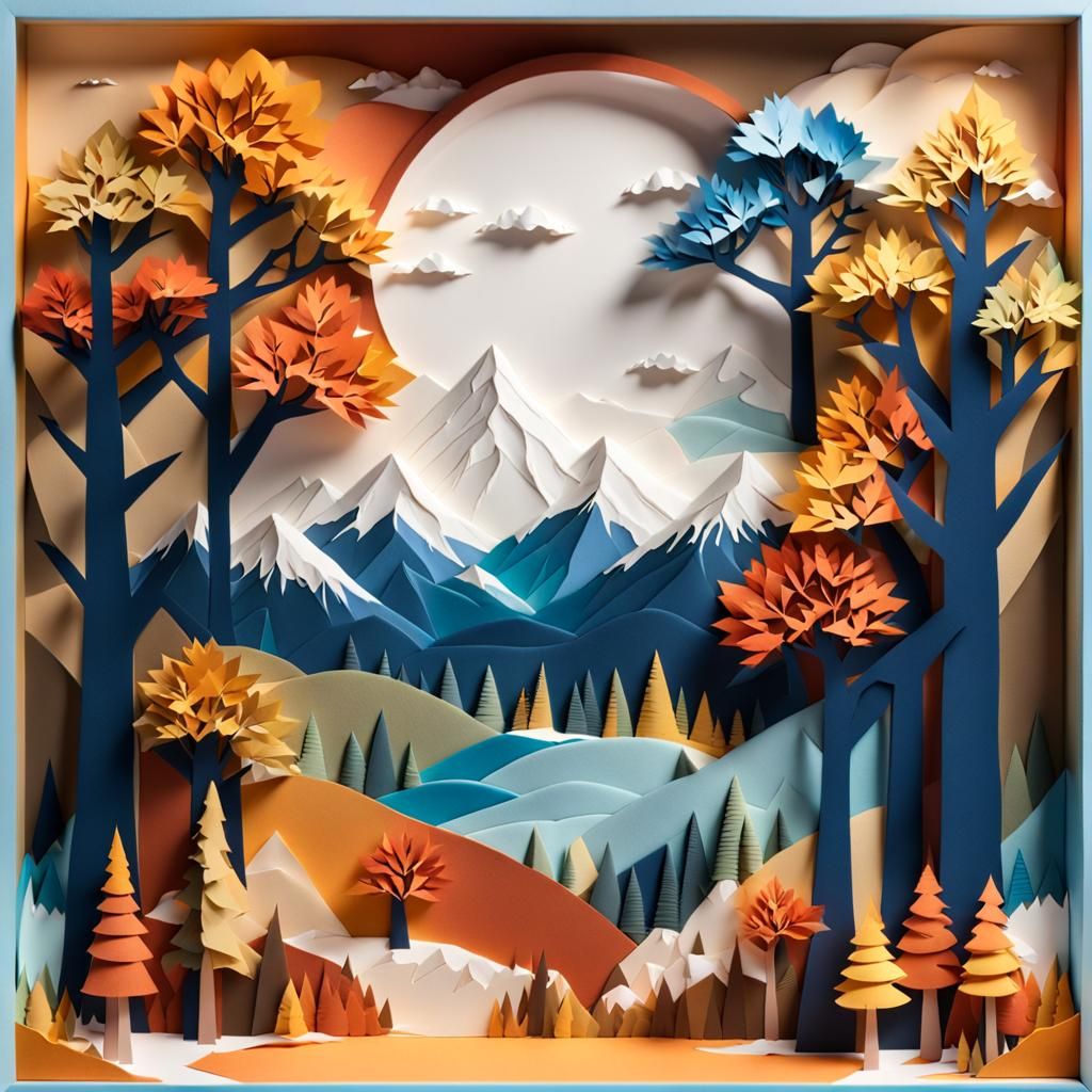 A paper art diorama   by @Philippe