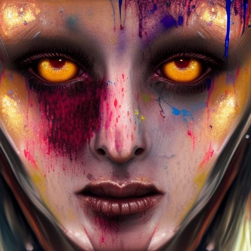 hyperdetailed, photorealistic. luminous, splatter picture of...