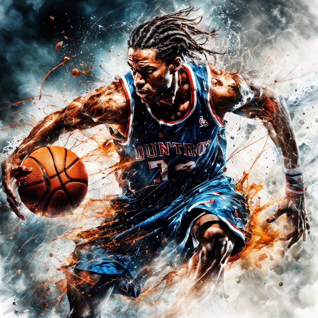 Blazing Court Power – Basketball in Motion  by @Maximus_Creativus