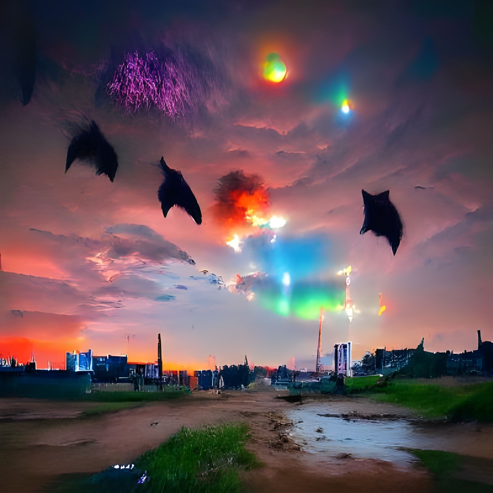 Release The Bats gothic art mysterious colorful beautiful et...