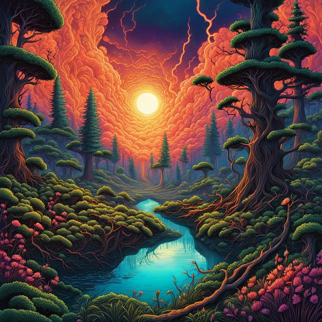 Intergalactic forest - AI Generated Artwork - NightCafe Creator