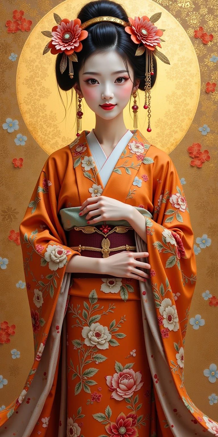 Geisha Lady_Trial with Gustav Klimt