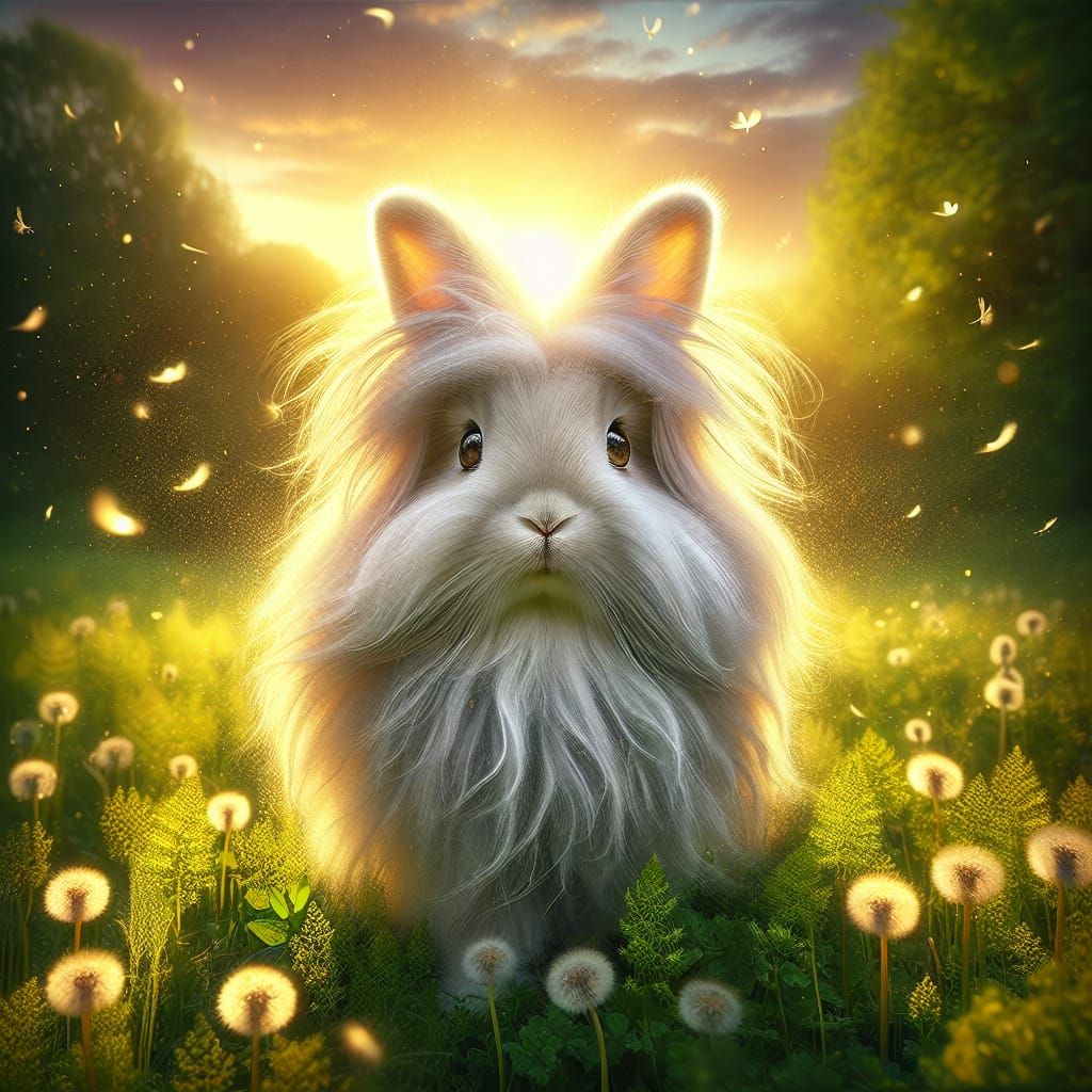 English angora rabbit …..(someone’s gonna need a brushing after ...