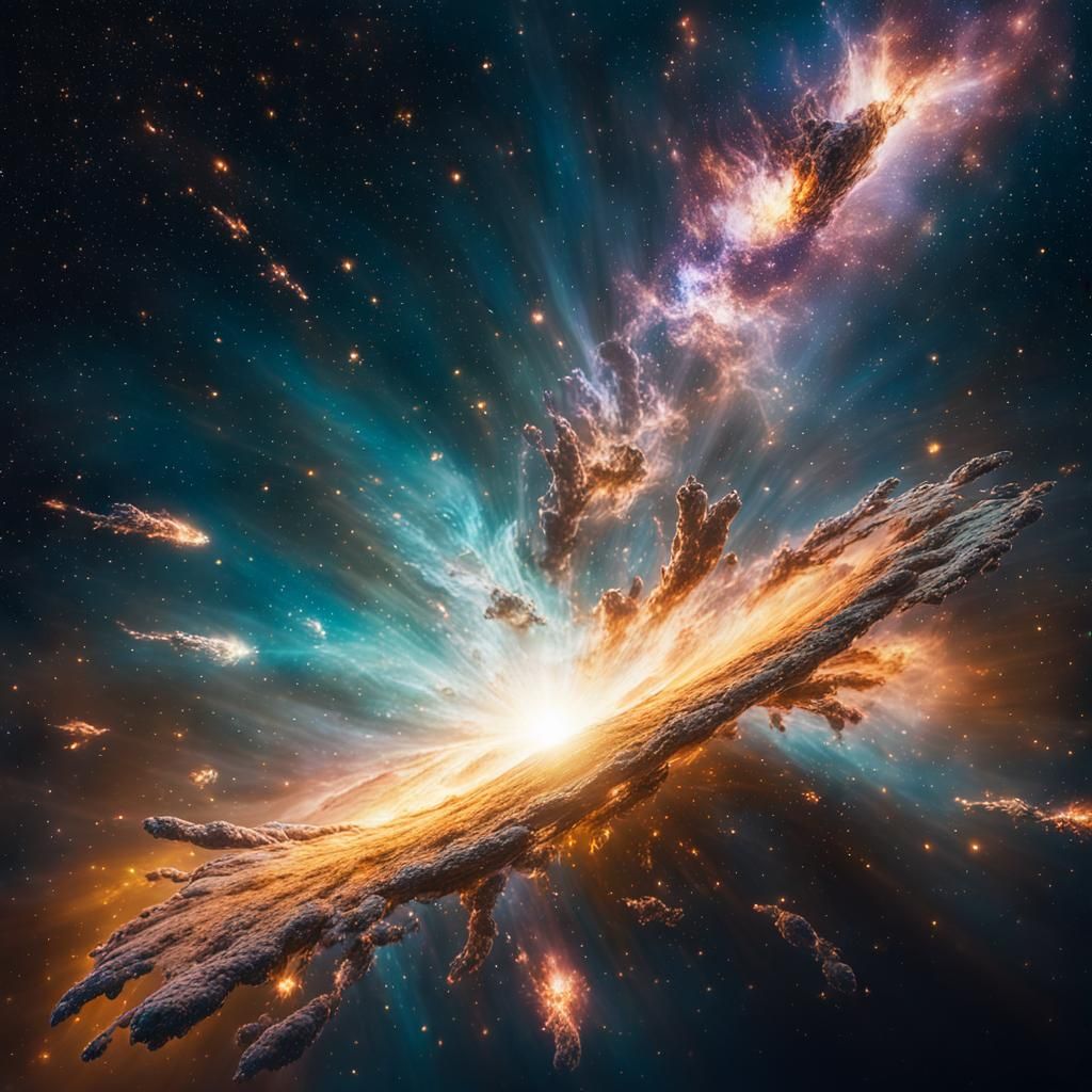 Spectacular Galaxy Supernova in Hubble-Inspired Color Palett...