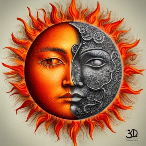 Flaming Moon - AI Generated Artwork - NightCafe Creator