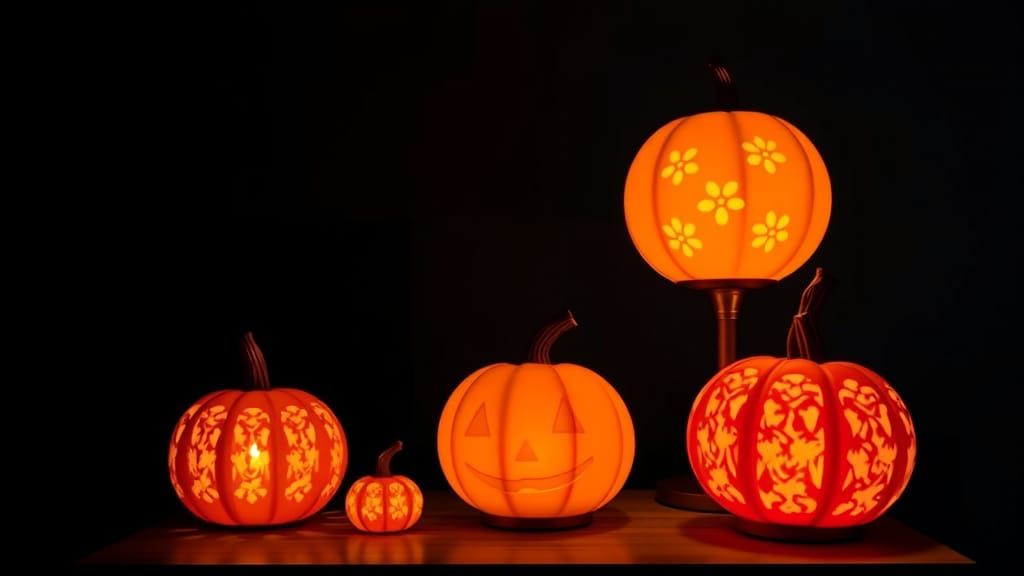 Unconventional Lamps in the shape of pumpkins