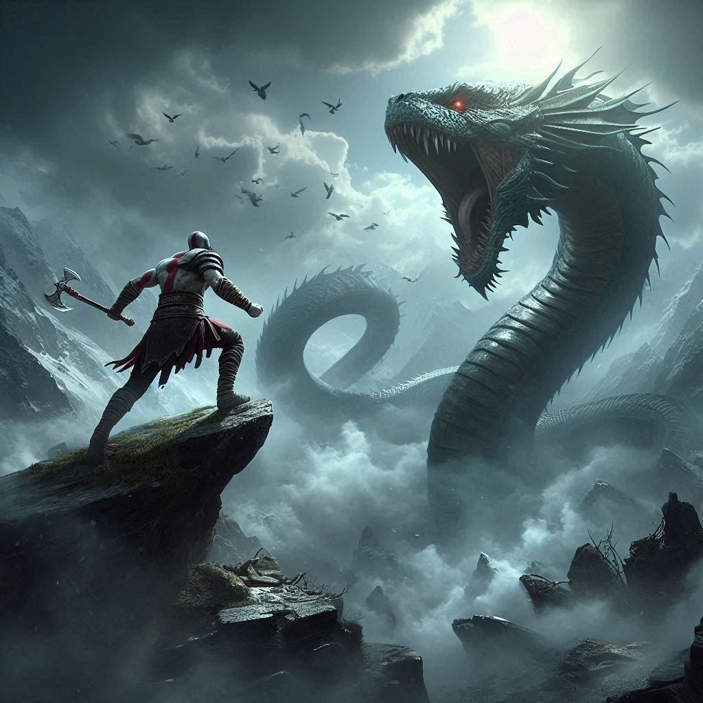 Kratos vs Jörmungandr