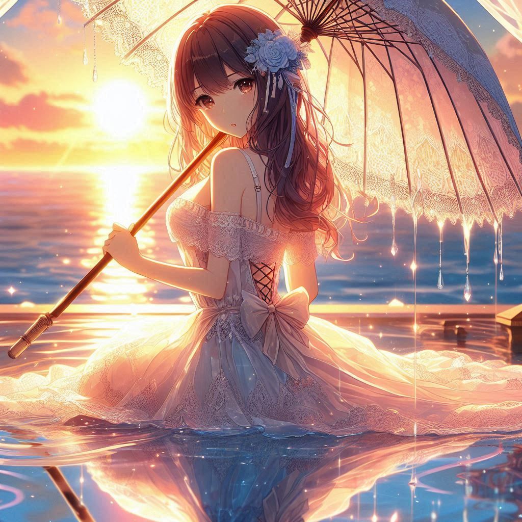 Reflecting pool sunset