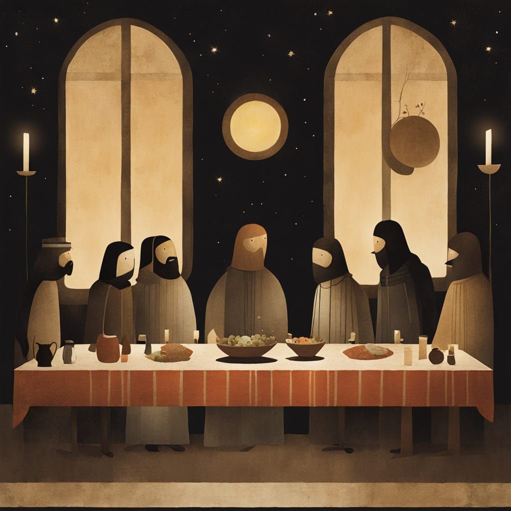 "Last Supper", Jon Klassen's style  by @xtough 