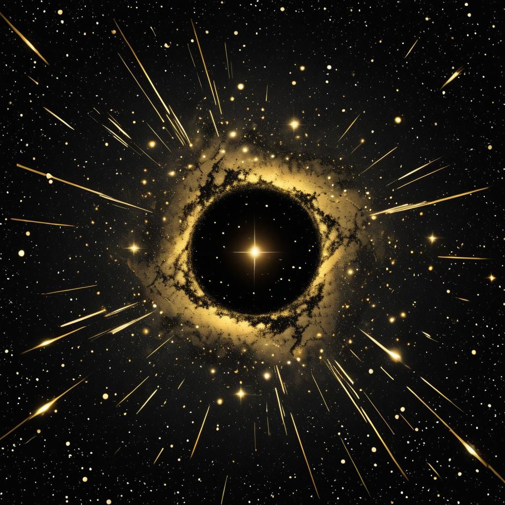 Monochrome Gold Telescope Galactic Discovery in Space