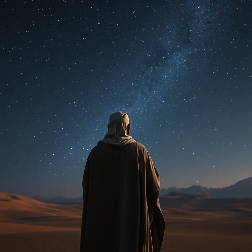 Abraham Gazing at Stars in Canaanite Desert