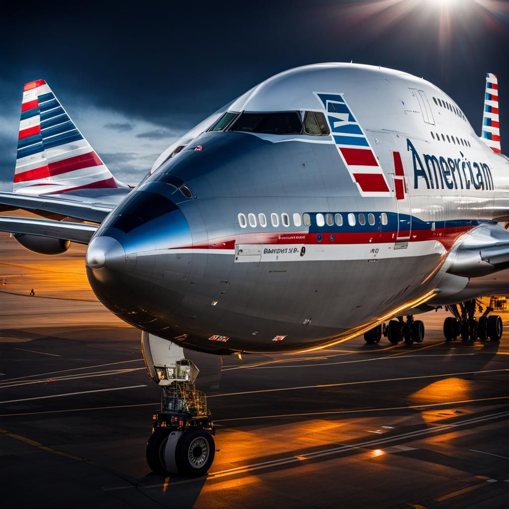 747 with american airlines livery