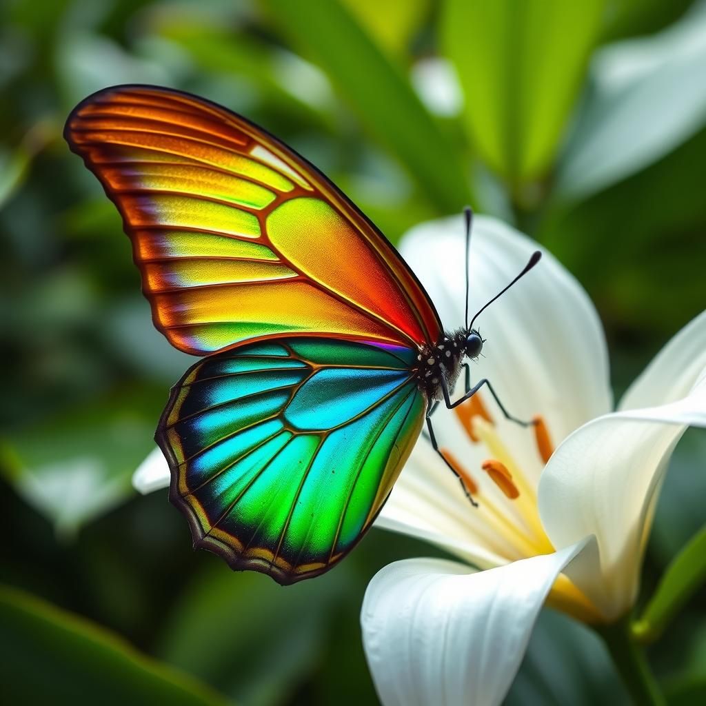 A colorful butterfly on a white lily  by @rickyalvarez