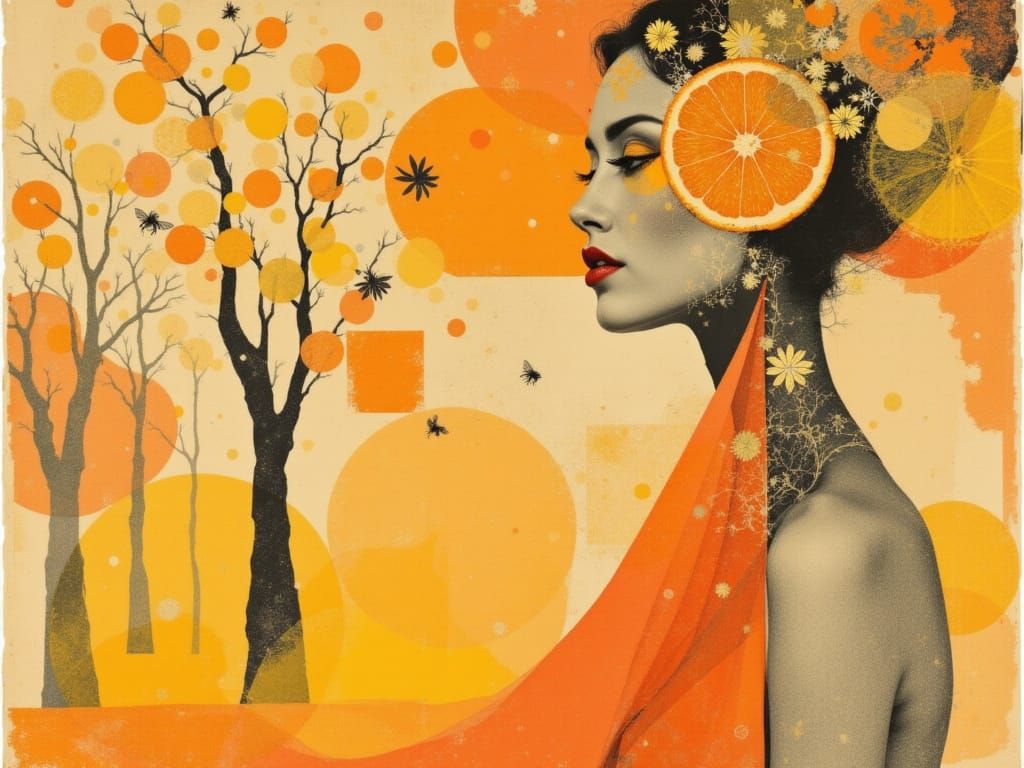 <lora:Umbratic:1.0> A surreal side profile portrait of a woman with dramatically distorted proportions, her elongated face curved like a cit...