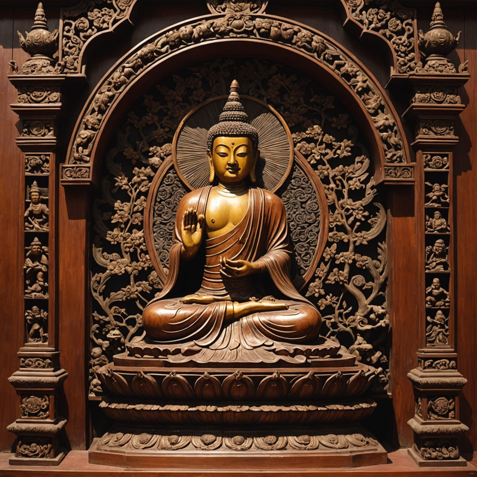 Marichi Statue in Mahogany Niche