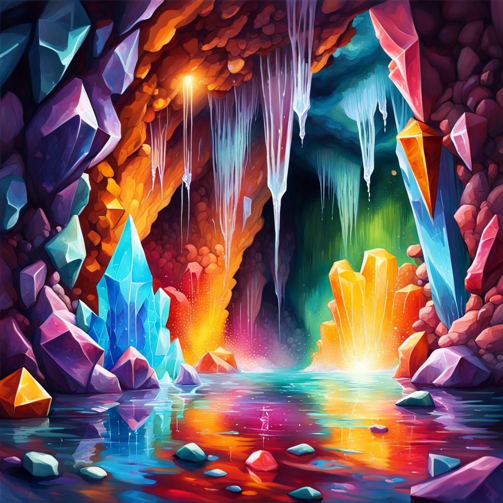 Crystal Cave - AI Generated Artwork - NightCafe Creator