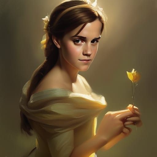 Belle from Beauty and the Beast - Oil painting - AI Generated Artwork ...