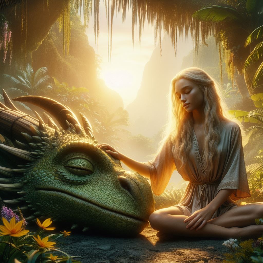 Girl and dragon