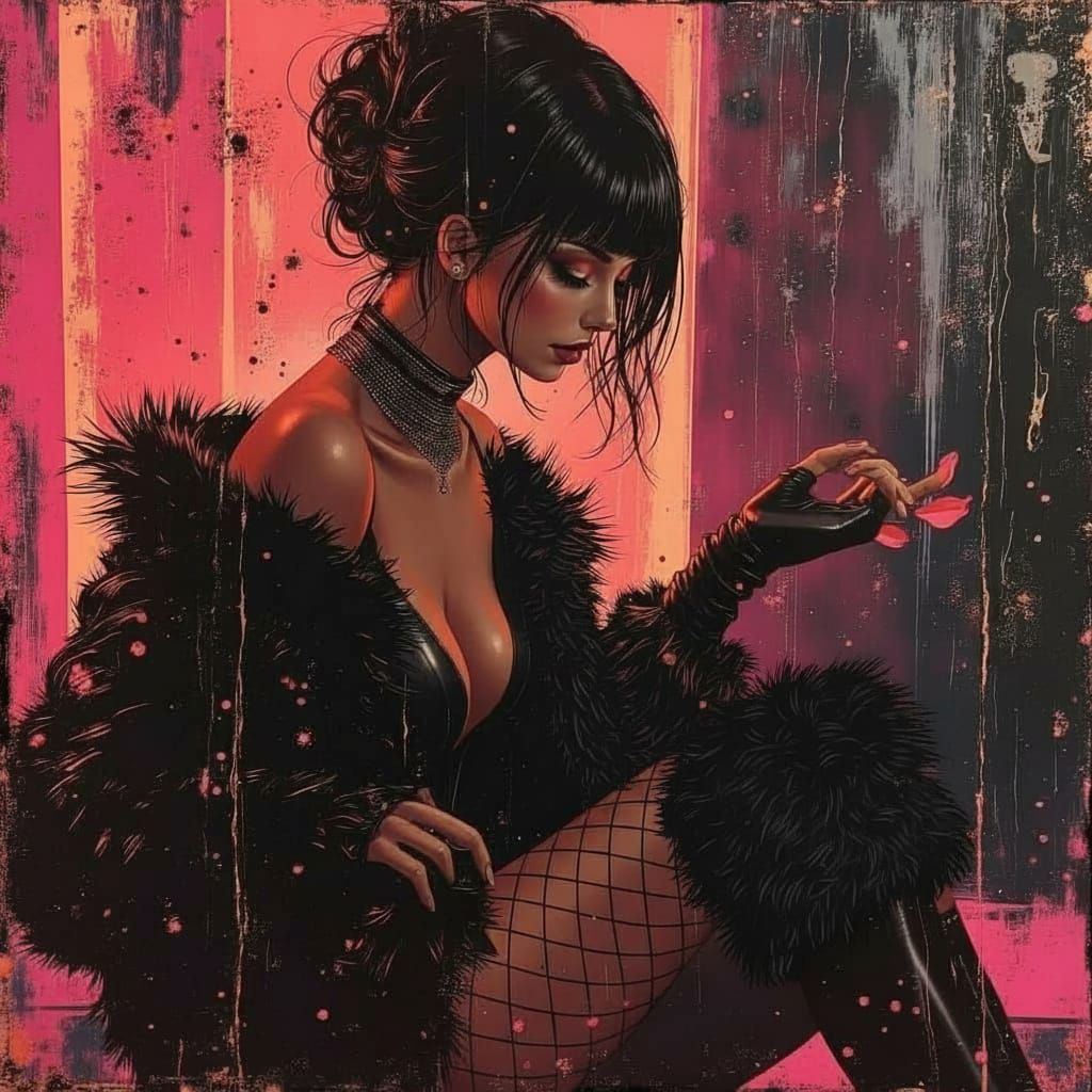 <lora:Night Breeze V2:1.0> <lora:my face:1.0> <lora:divineOil:1.0> Its Friday as the beautiful women gets ready to go to the club wearing a ...