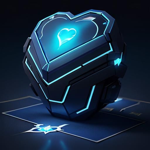 glowing blue Heart time capsule