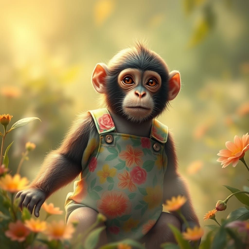 spring monkey   by @Pukinette