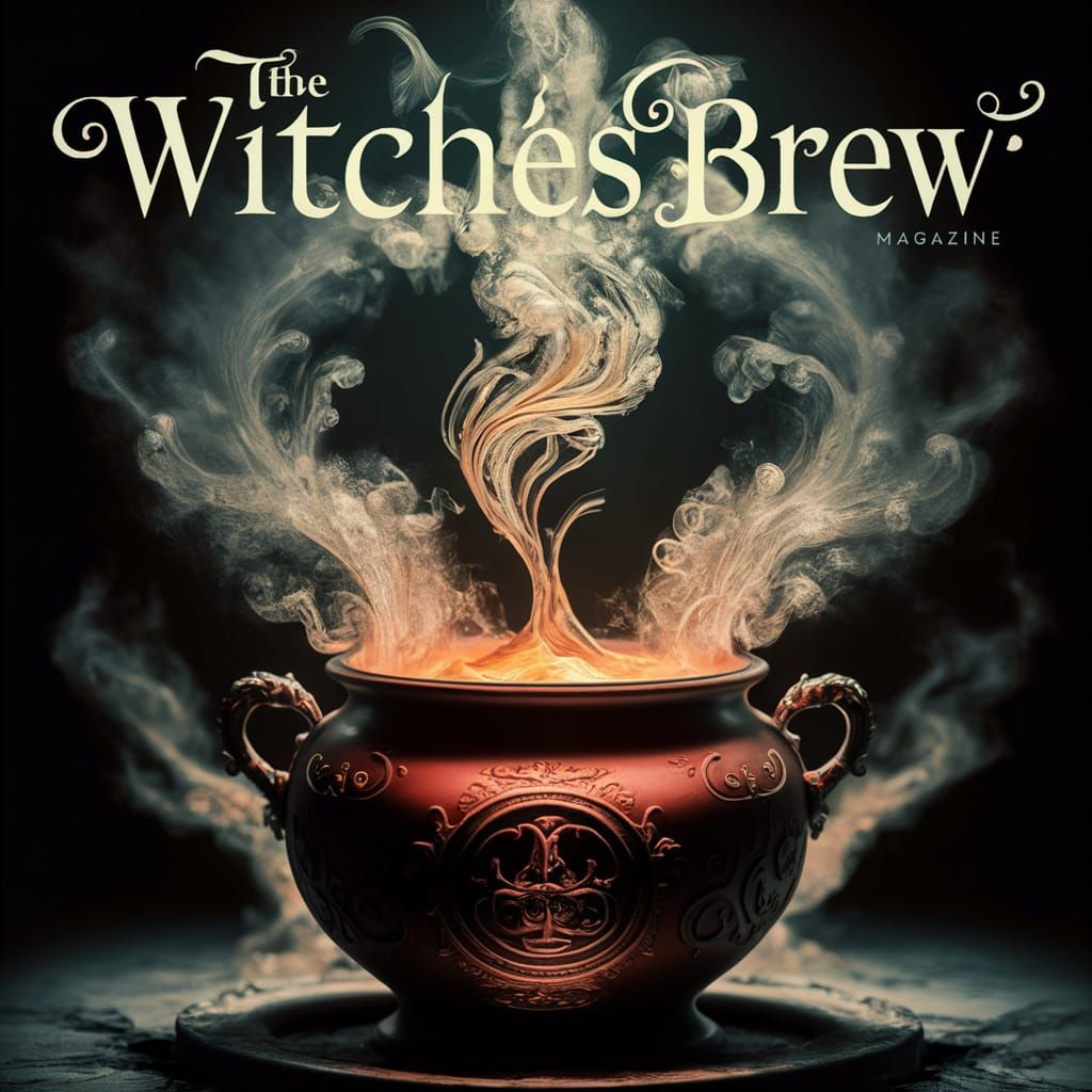 tbe cover of a magazine called the witches brew  intricate details, HDR, beautifully shot, hyperrealistic, ...  by @Patsy 