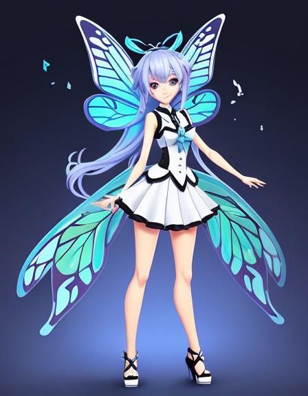 Light hot girl style butterfly theme character(cute art styl...