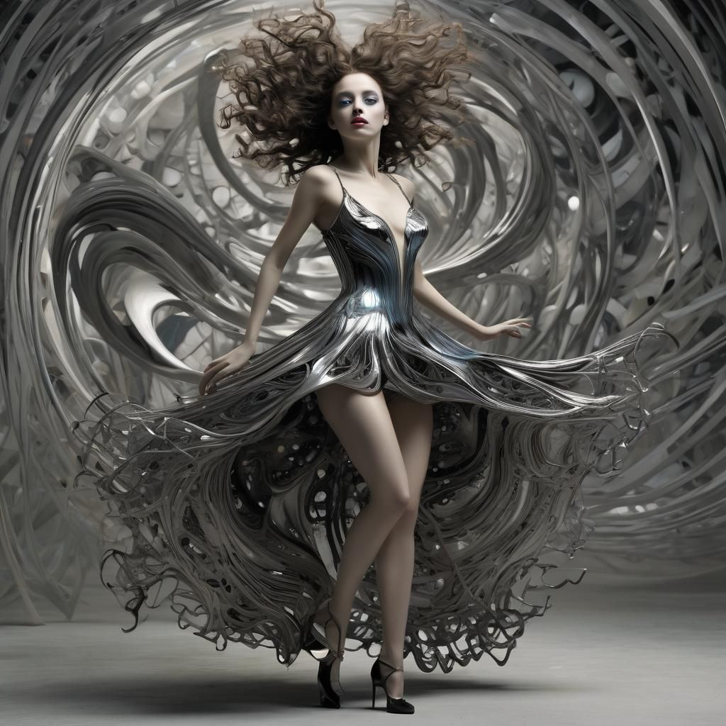 Marvelous Epic Futurism danseuse pellucid trichromatic sinus...